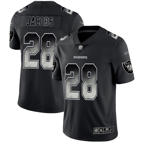 Men Oakland Raiders Limited Black Josh Jacobs Jersey NFL Football #28 Smoke Fashion Jersey->oakland raiders->NFL Jersey